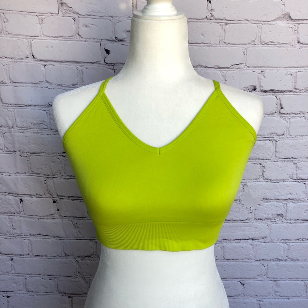 Pink Sport Victoria’s Secret Lime Green Lightly Lined Racerback Bra Medium